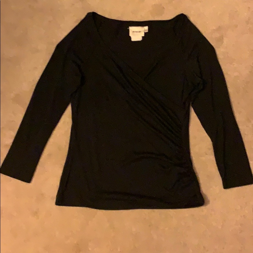 Black cross front long sleeved top sz S